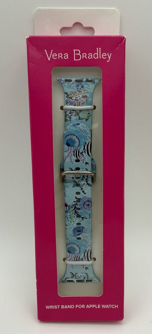 Vera Bradley Apple Watch Silicone Ocean Fish Blue SM MED 38mm-40mm